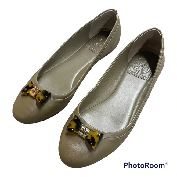 Tory Burch JOLENE Leather Ballet Bow Flat size 6 - Picture 2 of 11